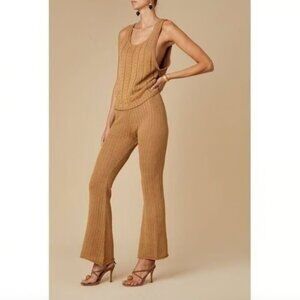 Savannah Morrow Halle Knit Pant in Almond NWT Size Medium Cotton